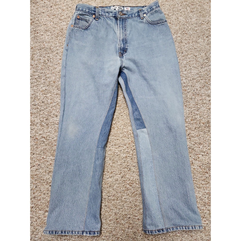 RE/DONE X Levi's 70s Loose Flare 31 USA Indigo Patchwork 002-3W7FPT  100% Cotton